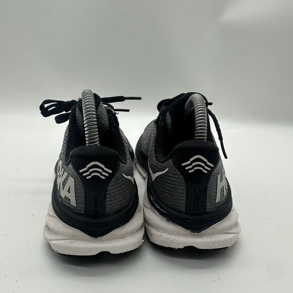 Womens 5.5 Hoka One One Clifton 9 Running Shoes Gray White Sneaker 1131170-BWHT - Picture 7 of 10